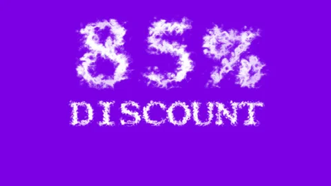 85% discount cloud text effect violet isolated background Stock Footage 139640554