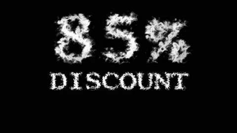 85% discount cloud text effect black isolated background Stock Footage 139640580