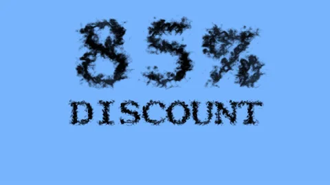 85% discount smoke text effect sky isolated background Stock Footage 139628679