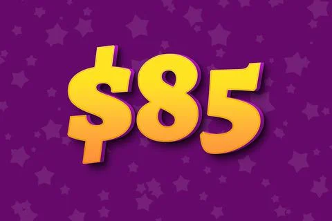 85 eighty-five Dollar usd price sale offer. black Stock Illustration