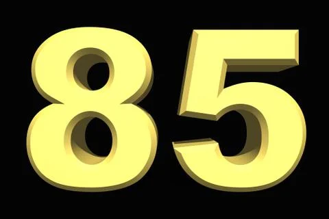 85 eighty-five number 3d blue on a dark background Stock Illustration