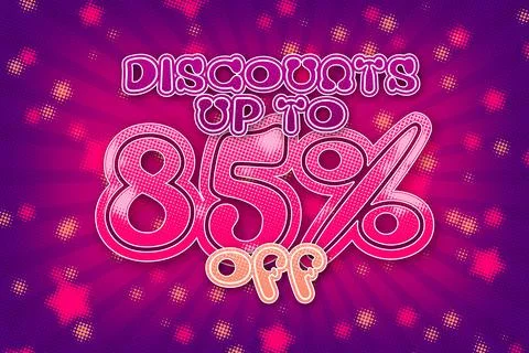 85 eighty-five Percent off super sale shopping halftone banner. sale offer Stock Illustration