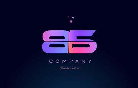 85 eighty five pink magenta purple number digit numeral logo icon vector イラスト素材