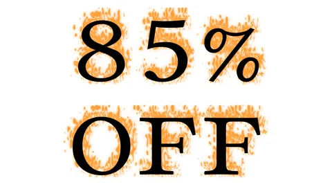 85% Off fire text effect white isolated background 스톡 동영상 137992673