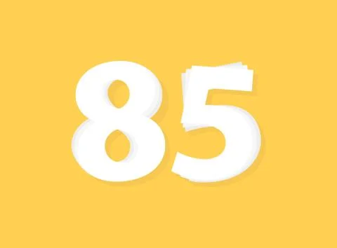 85 Number vector, modern layers design font. Eps10 illustration 스톡 일러스트