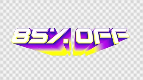 85 Percent OFF 3D Text Animation Transparent Alpha Stock Footage 272843120