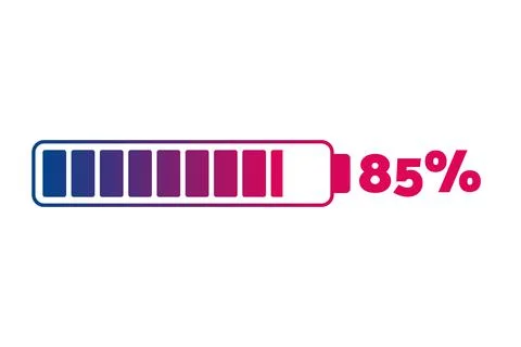 85 percent chart. Vector percentage infographics. Isolated gradient icon Stock Illustration