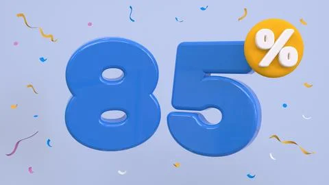 85 percent Off. Discount creative composition. 85% symbol with decorative o.. Stock Illustration