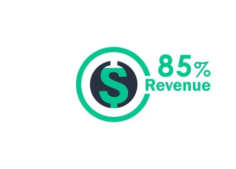 85% revenue design vector image Illustrazione stock