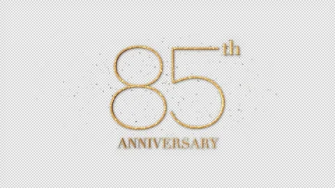 85 th Anniversary Text, Alpha Channel Stock Footage 264961980