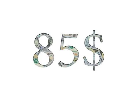 $.85 Us dollar banknotes. The texture of the money. Isolated on white backgro Stock Photos