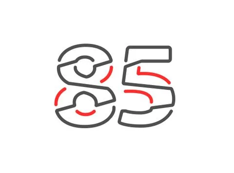 85 vector number. Modern trendy, creative style line design. For logo, brand  Illustrazione stock