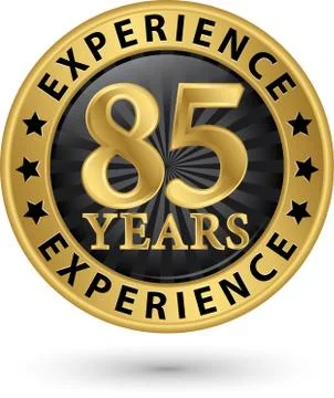 85 years experience gold label, vector illustration Stock-Illustration