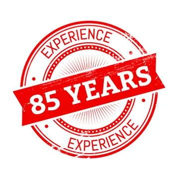 85 years experience round stamp Stock Illustration