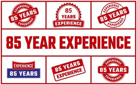 85 Years Experience Rubber Stamp Set Stock Illustration