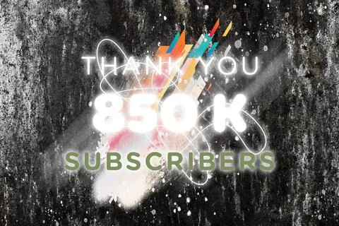 850 K  subscribers celebration greeting banner with  Gleam Design Stock Illustration