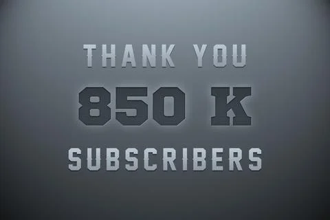 850 K  subscribers celebration greeting banner with Metal Engriving Design Stock Illustration