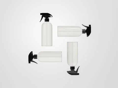 850 ml trigger spray bottle, translucent Cylindrical plastic foggy sprayer Stock-Illustration
