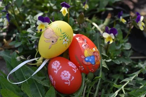 8506-colorful easter eggs Stock Photos