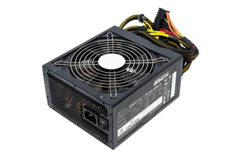 850W Power supply unit with cable and switch I O, black color for full ATX To Stock Photos