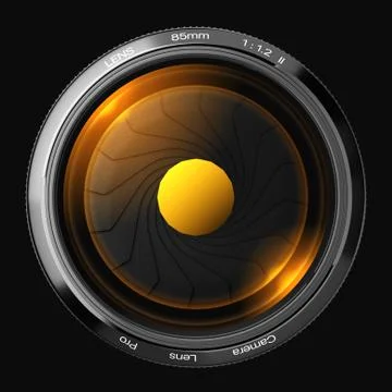 85mm lens in front. Stock Illustration