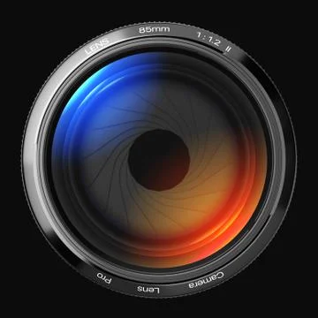 85mm lens in front. Stock Illustration