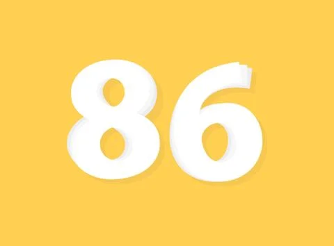 86 Number vector, modern layers design font. Eps10 illustration Illustrazione stock