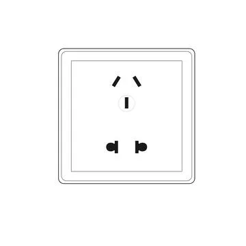 86 Type Wall Socket Panel 5-Pins Outlet Electric 10A Electrical Plugs Socke.. Stock Illustration