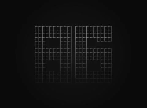 86 vector number made of metal chain link fence. For logo, brand label, desig Stock Illustration