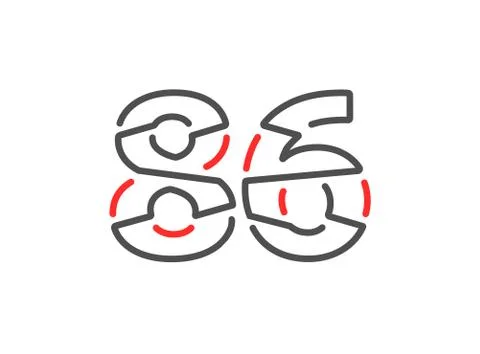 86 vector number. Modern trendy, creative style line design. For logo, brand  Stock Illustration