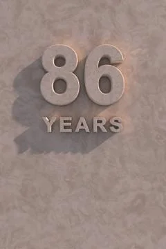 86 years 3d text Stock Illustration