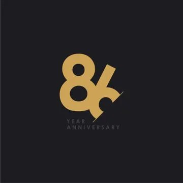 86 Years Anniversary Vector Template Design Illustration Stock Illustration