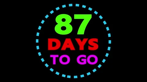 87 days to go, animated countdown video 库存影片 330441678
