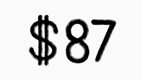 87 Dollar Hand Drawn Animation For Finance Currency Money Business Concept Stock Footage 307345257