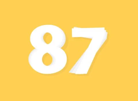 87 Number vector, modern layers design font. Eps10 illustration Stock Illustration