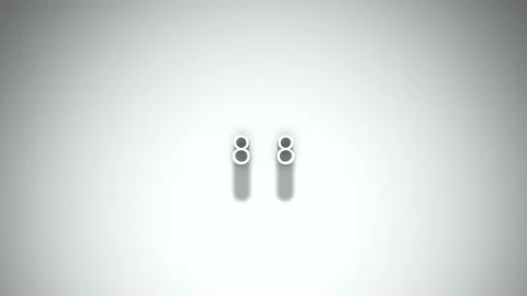 88 3D title animation with shadows on a white background Stock Footage 296795013