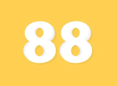 88 Number vector, modern layers design font. Eps10 illustration Illustrazione stock