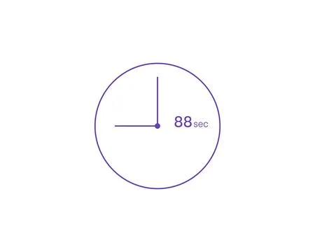 The 88 seconds, Timer 88 sec icon, stopwatch vector icon. Clock and watch, .. Stock Illustration
