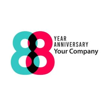 88 Year Anniversary Vector Template Design Illustration Stock Illustration