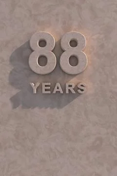 88 years 3d text Stock Illustration