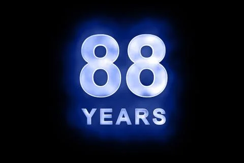 88 years text with blue glow Stock Illustration