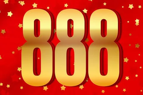 888 eight hundred and eighty-eight Gold number count template poster design b Stock Illustration