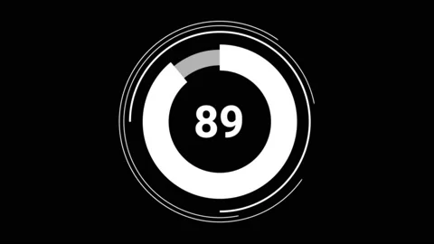 89 eighty nine percent number circle pie diagram chart animated Stock Footage 135725078