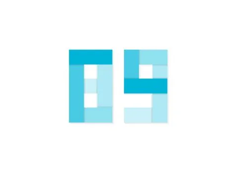 89 number, vector logo, paper cut desing font made of blue color tones .Isola Stock Illustration