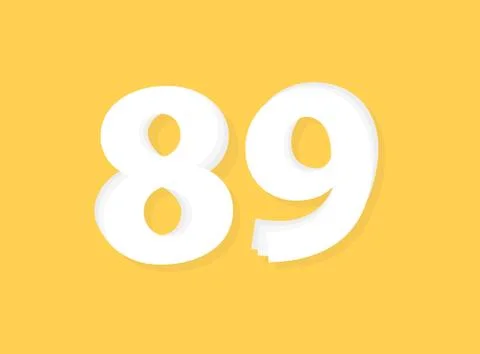 89 Number vector, modern layers design font. Eps10 illustration Illustrazione stock