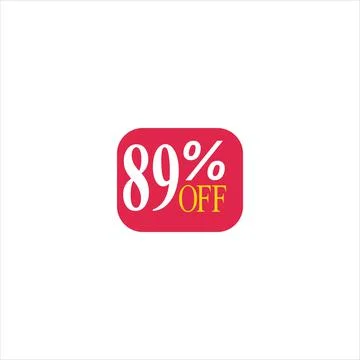 89 offer tag discount vector icon stamp on a white background Stock Illustration
