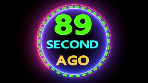 89 seconds ago neon circle timer Stock Footage 330759687