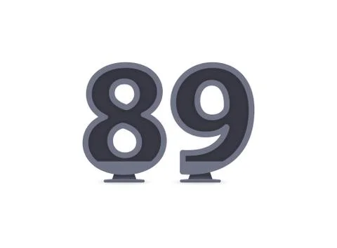 89 vector number design. For logo, brand label, design elements, corporate id Illustrazione stock