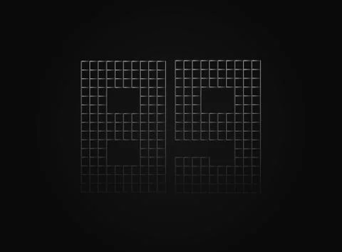 89 vector number made of metal chain link fence. For logo, brand label, desig Stock Illustration