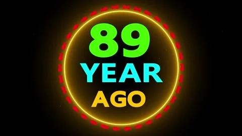 89 year ago text animation with circle Stock-Footage 330760530